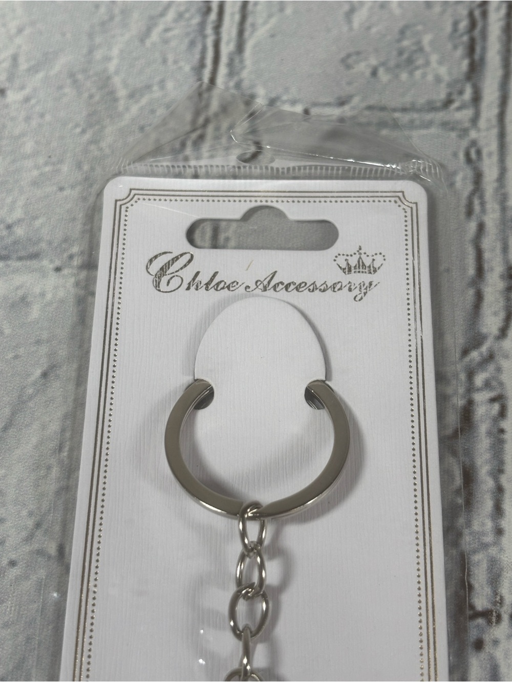 Purple Silver Toned Rhinestone Elephant Keychain - Picture 3 of 5